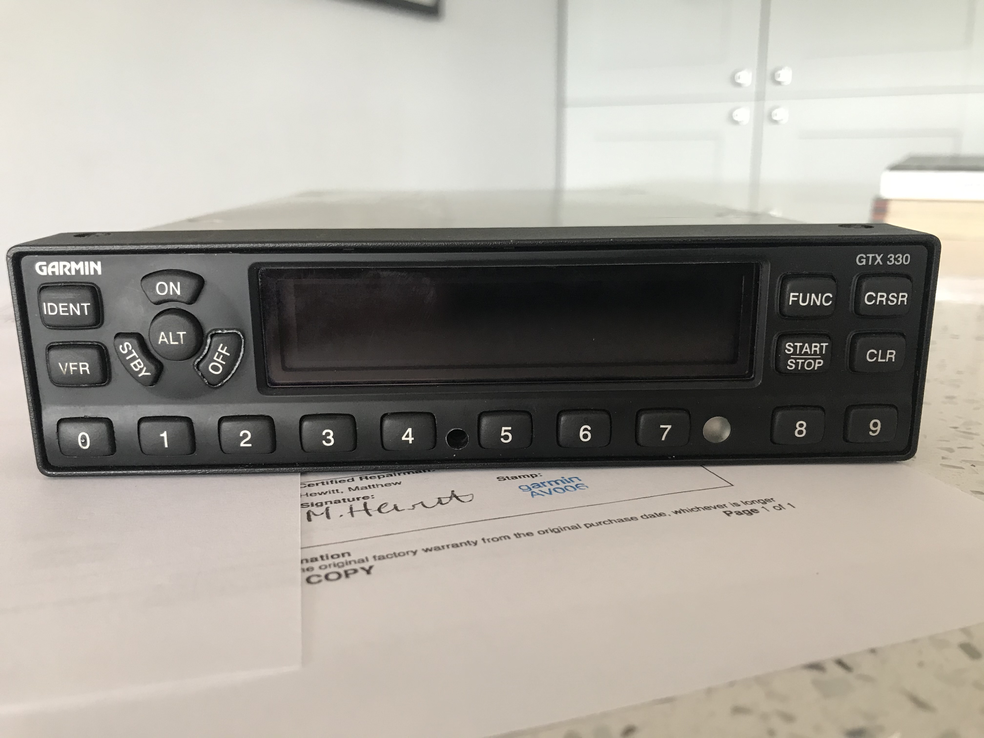Garmin GTX330 ES ADSB out transponder afors advert No52177