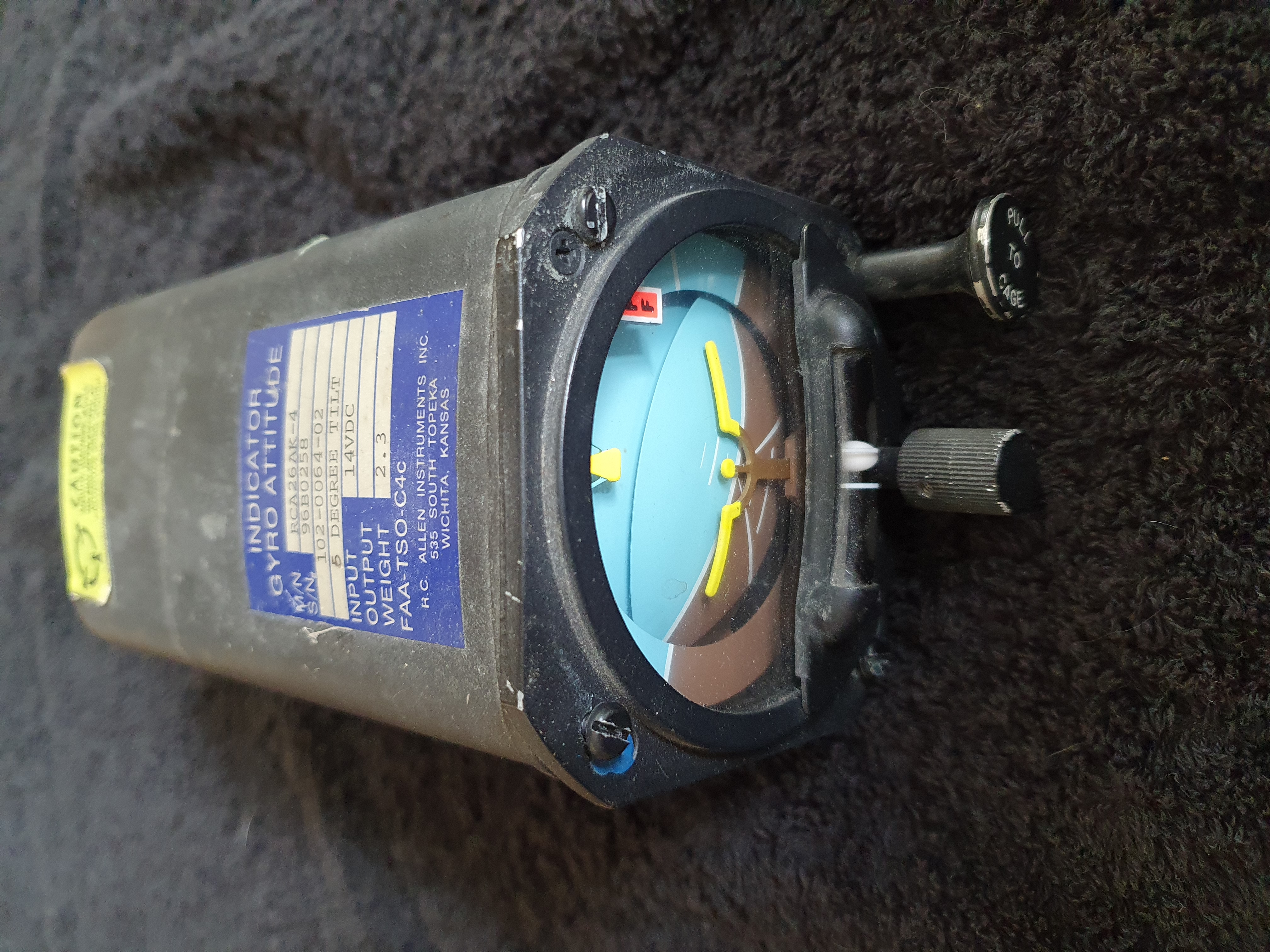 RC Allen Electric Attitude Indicator with Slip Ball afors advert No48878